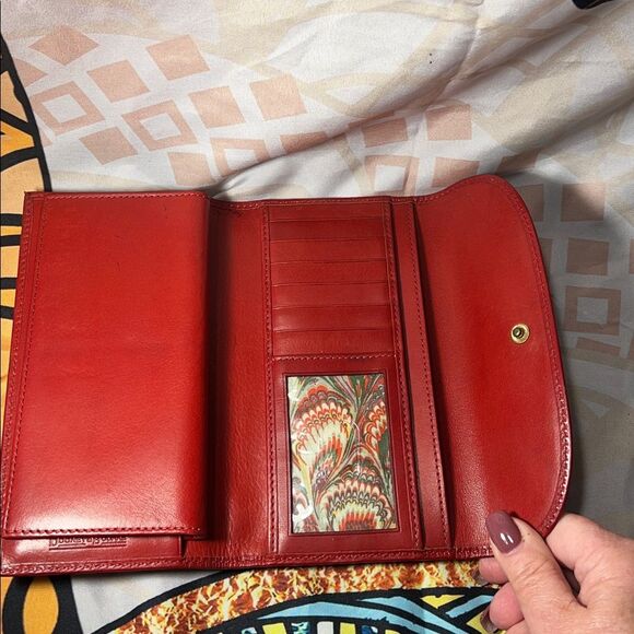 Vintage Dooney & Bourke Red Leather Checkbook Continental Wallet - Picture 7 of 15